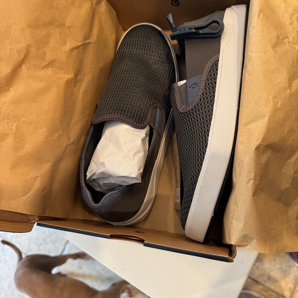 OluKai Men's Black and Gray Loafers - Picture 2 of 6